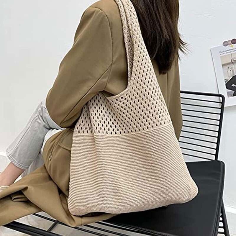 Womens Summer Beach Handbag Woven Shoulder Bag Large Tote Shopping Bag