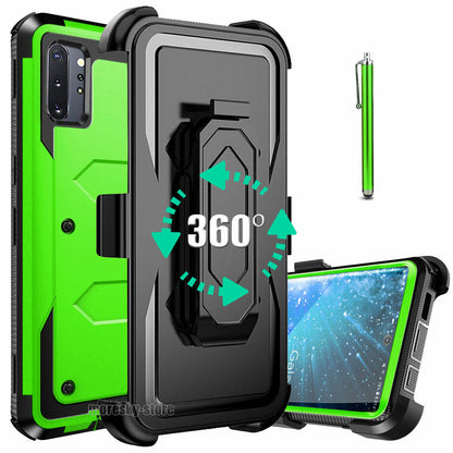 For Samsung Galaxy Note10+ Shockproof Case, w Belt Clip Stand Rugged Phone Cover