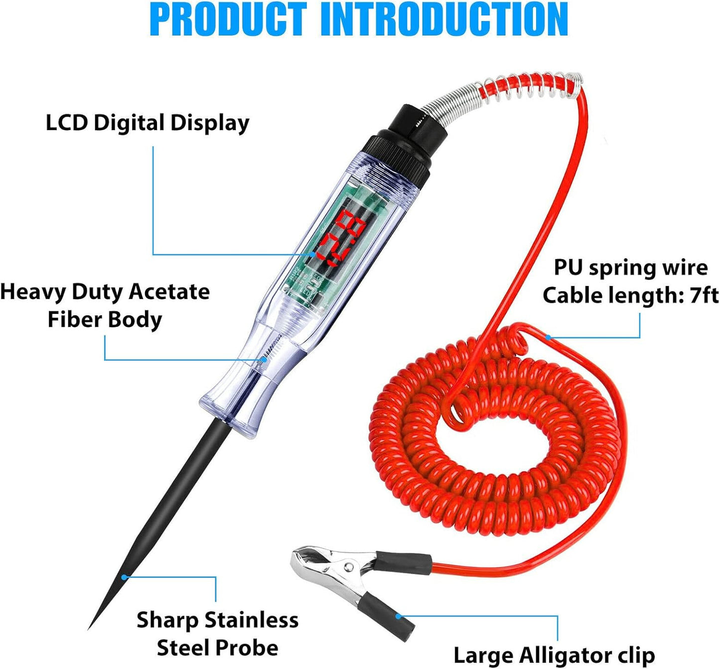 Digital Electric Voltage Circuit Tester Automotive Test Light Car Truck 3-48V US