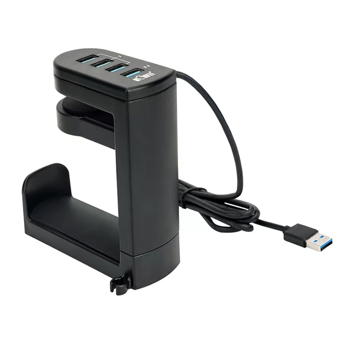 360° Rotation Headset Holder Earphone Storage Hook Stand 4-Port USB Data Hub bb