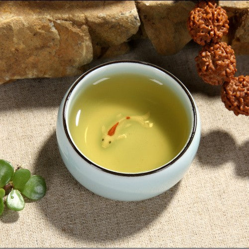 2pcs Tea Cups Dehua Celadon Tea Cup Chinese Porcelain Cup Of Tea Fish Carp 45ml