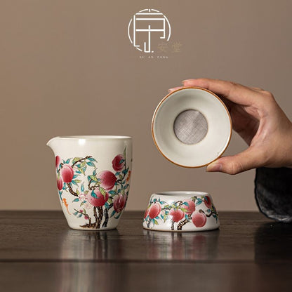 Ru Kiln Ceramic Fair Cup Filter Set Tea Leak Kung Fu Tea Set Accessories