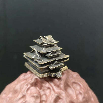 Copper Bonsai Suiseki Micro Landscape Decoration：tower Building