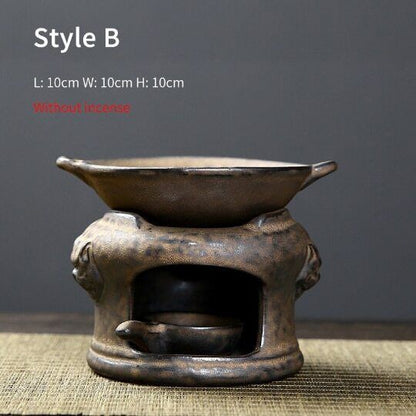 Bronze Ceramic Aromatherapy Incense Burner Indoor Candle Essential Oil Furnace