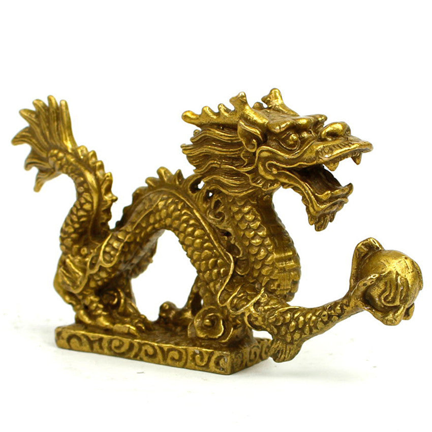 Chinese brass Dragon figurine Statue decoration