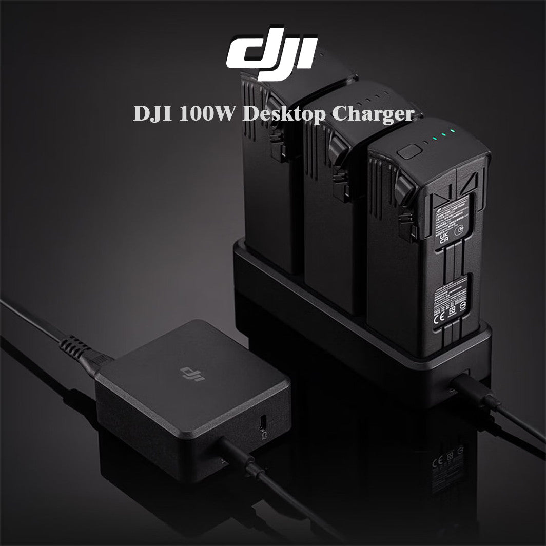 DJI 100W Desktop Charger – Dual USB‑C Fast Charge for Mavic 3/Air 3/Avata