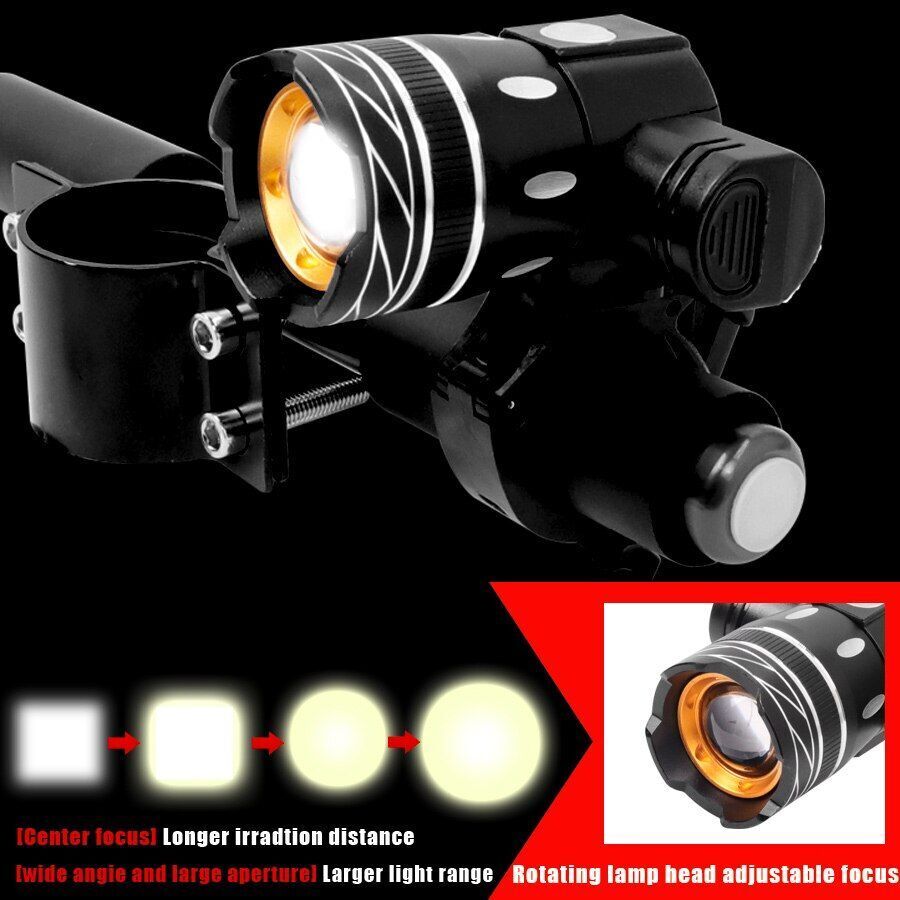 Scooter LED Lamps Headlight USB Rechargeable Bike Lights Skateboard Accessories