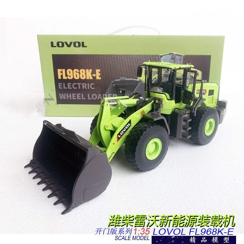 1:35 27CM LOVOL FL968K-E Electric Wheel Loader Construct Machine Diecast Model