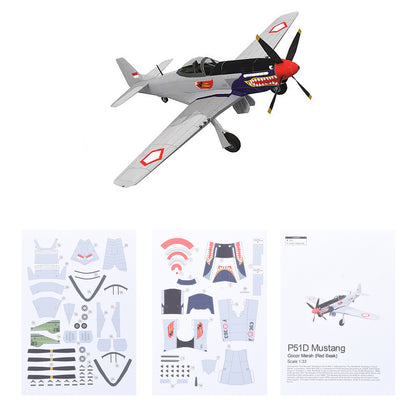 DIY 1:33 P-51D Mustang Fighter Paper Model Military Puzzle Kit Paper Plane Model