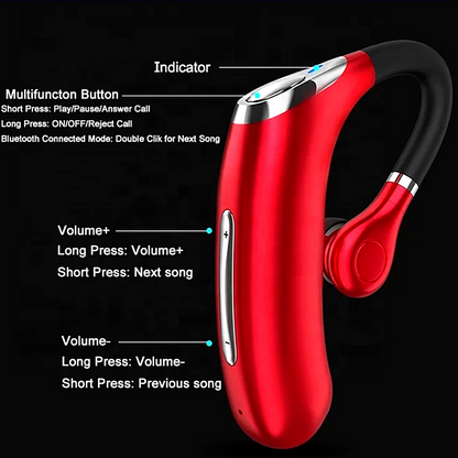 Wireless Bluetooth 5.0 Earpiece Headset Driving Trucker Earbuds Noise Cancelling