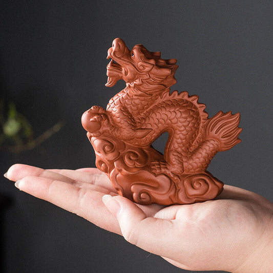 Dragon Design Statue Yixing Zisha Purple Clay On Sales Home Decoration Tea Pet