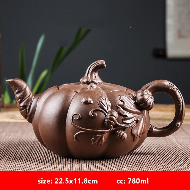 Yixing Purple Clay Teapot Large-capacity Pumpkin Pot Zhu Mud Handmade Filter Tea