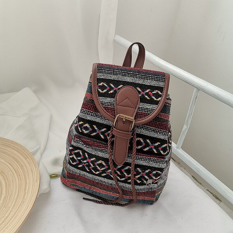 Vintage Canvas Backpack School Travel Rucksack Double Shoulder Bags 24*23*10 CM
