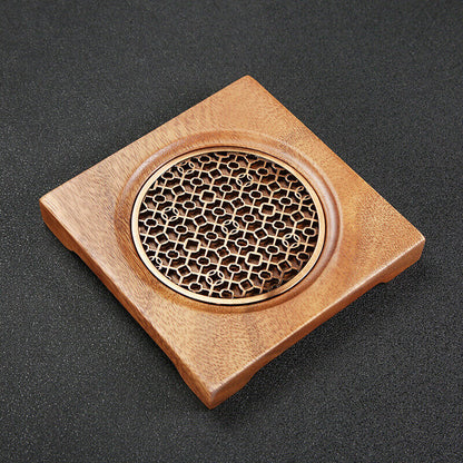 Durable Chinese Square Walnut Wood Tea Mat Coffee Cup Pad Tray Heat Resistant