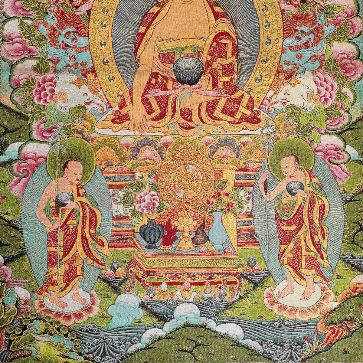36" Tibet Tibetan Cloth Silk Buddhism Sakyamuni Buddha Tangka Thangka Mural 003