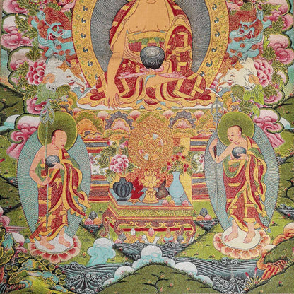 36" Tibet Tibetan Cloth Silk Buddhism Sakyamuni Buddha Tangka Thangka Mural 003