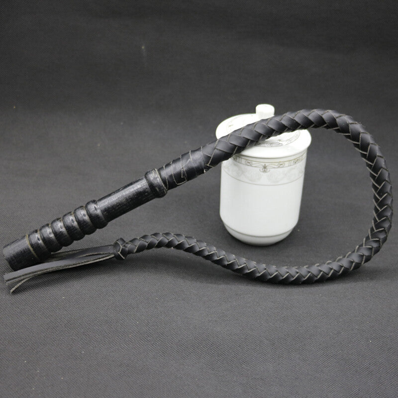 Cowhide Horse Riding Crop Long Anti-slip Wooden Handle Riding Whips for Horse