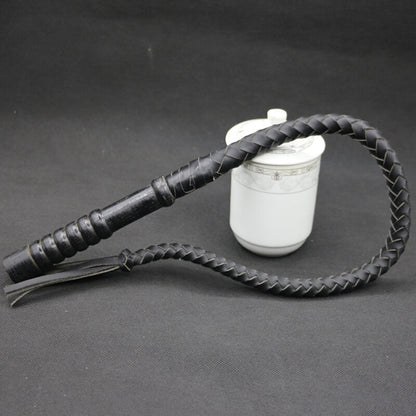 Cowhide Horse Riding Crop Long Anti-slip Wooden Handle Riding Whips for Horse