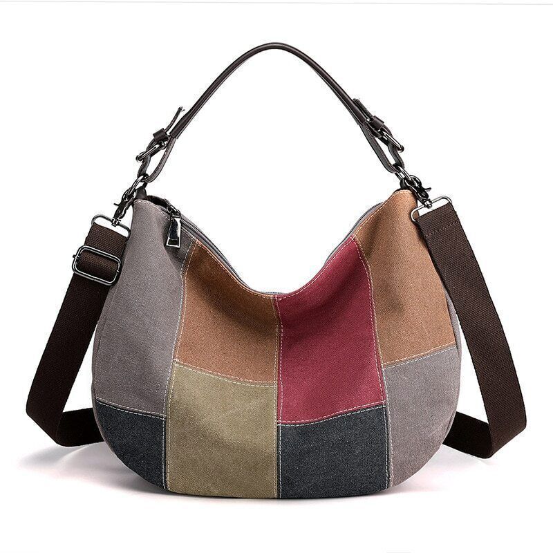Bag Simple Retro Stitching Color Large Bag Women's Bag Handbag Shoulder Bag