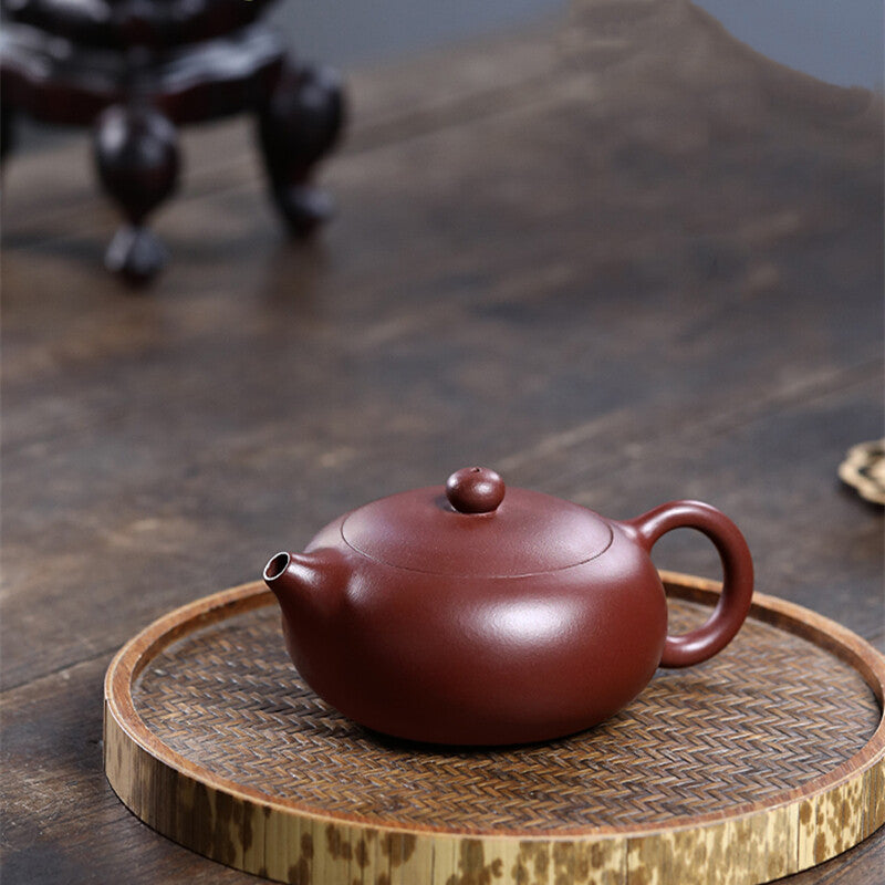 True Yixing Zisha Tea Pot flat xishi pot Marked Master Handmade Chinese tea pots