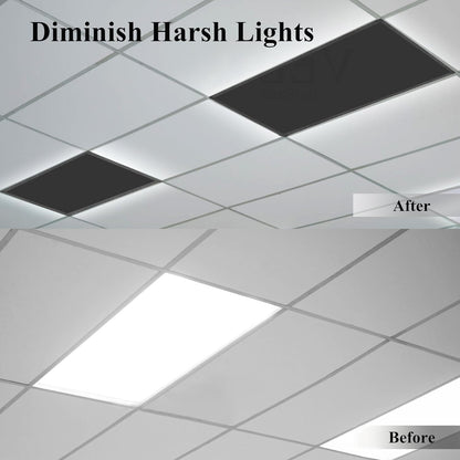 2 Pcs Fluorescent Light Covers, 4 X 2 Feet Magnetic Light Covers for Ceiling Lig