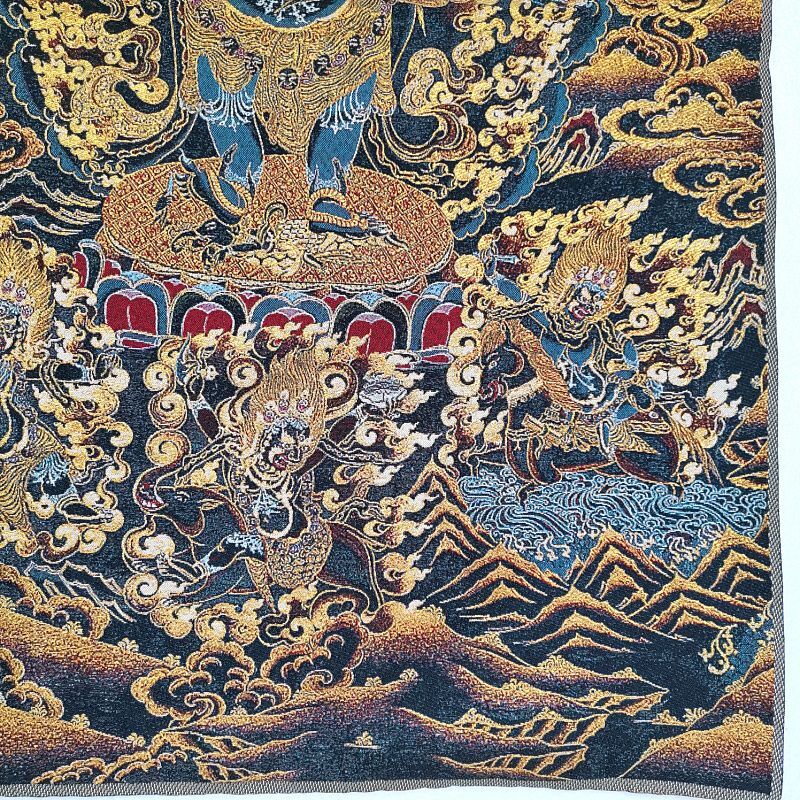 Nepal Thangka Mahakala Wall Hanging Tibetan Embroidery Buddha Art 60*40cm
