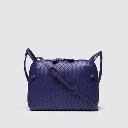 Woven Square Bag Genuine Leather Small Purse Single Shoulder Bag Crossbody Pouch