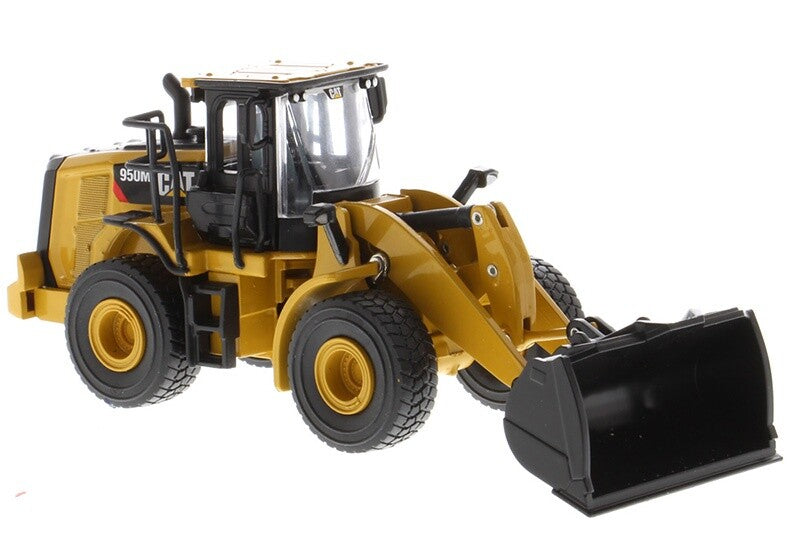 1:64 DM CAT950M Wheel Loader with Log Fork and Bucket Attachment Diecast Model