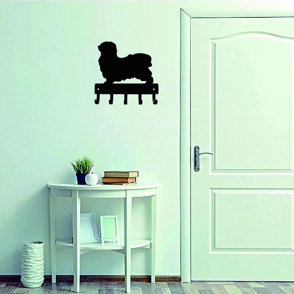 Havanese Dog Key Rack Hanger - 6 Inch Wide/9 Inch Wide Metal Wall Art