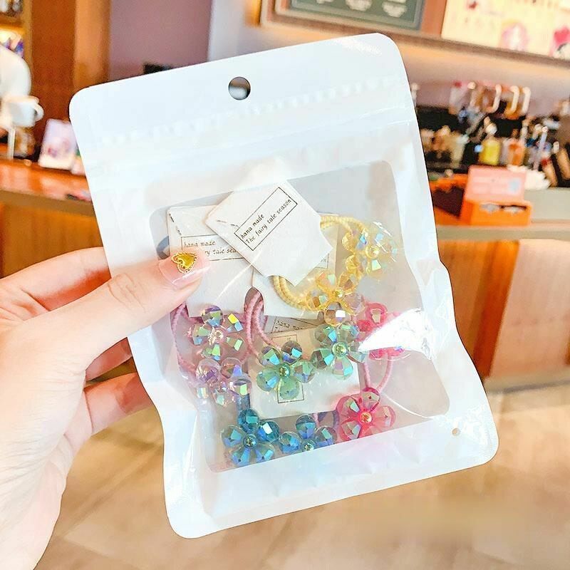 Hair Bands 10/20 Pcs/Bag Shiny Flowers Baby Scrunchies Rubber Kids Accessories