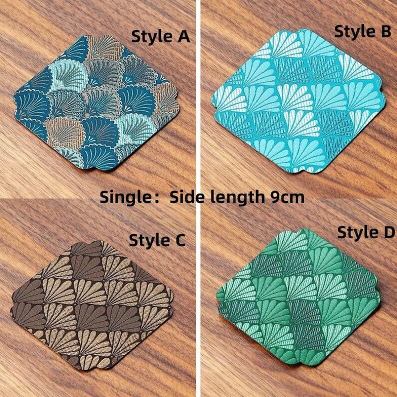 Fabric Scallop Shaped Coaster|Burlap Tea Coaster|Tea Accessories