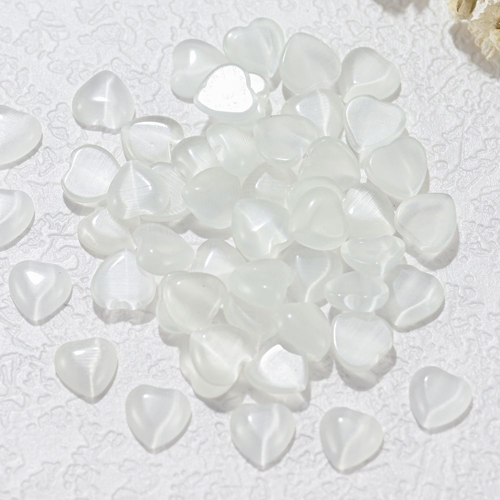 Nail Art Decals 20-100Pcs 3D Heart Charms Clear Acrylic DIY Manicure Accessories