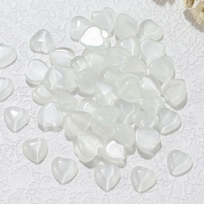 Nail Art Decals 20-100Pcs 3D Heart Charms Clear Acrylic DIY Manicure Accessories