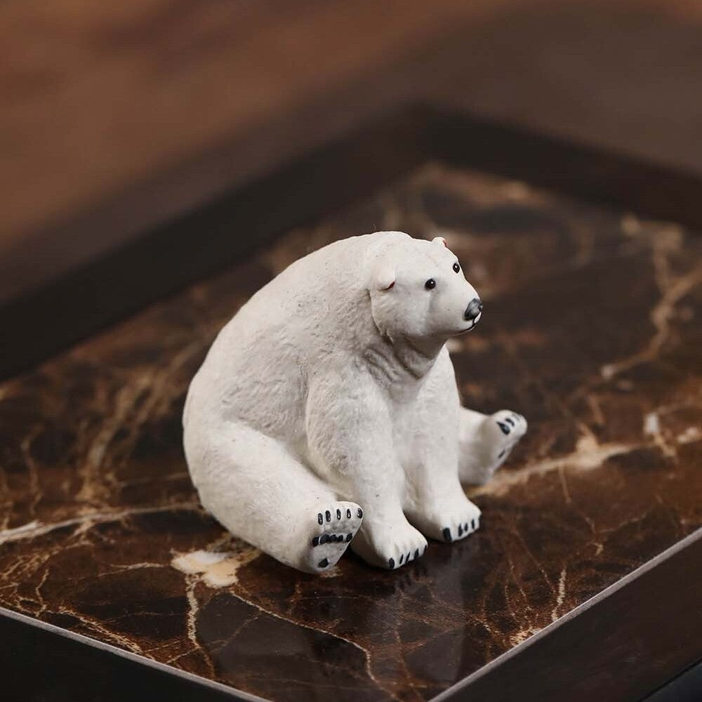 Creative Tea Pet Chinese Yixing Zisha Purple Clay Animal Statue Lion Small Size