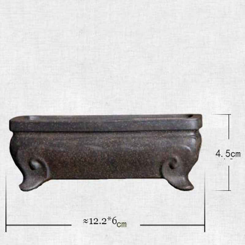4.8" Classical Purple Sand Bonsai Pot Mini Desktop Plant Succulent Flowerpot New