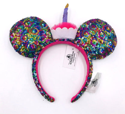 Kids New Hat Disney Parks Candle 2020 Minnie Ears Sequins Multicolor Headband