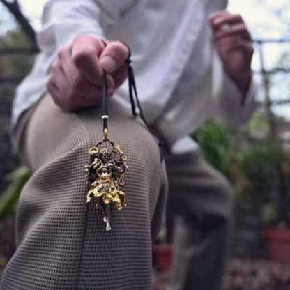 Mahakala Buddhist Statue Pendant Tibetan Style Necklace Vintage Handmade Amulet