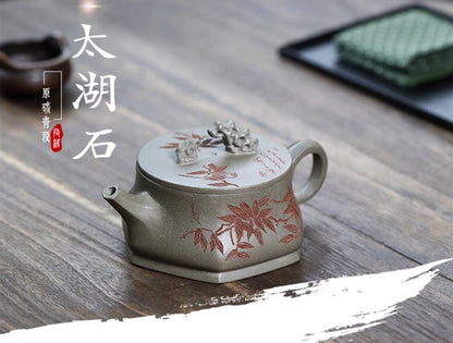 240cc chinese Yixing Handmade Zisha teapot Duan clay TaiHuShi Gongfu Tea Pot