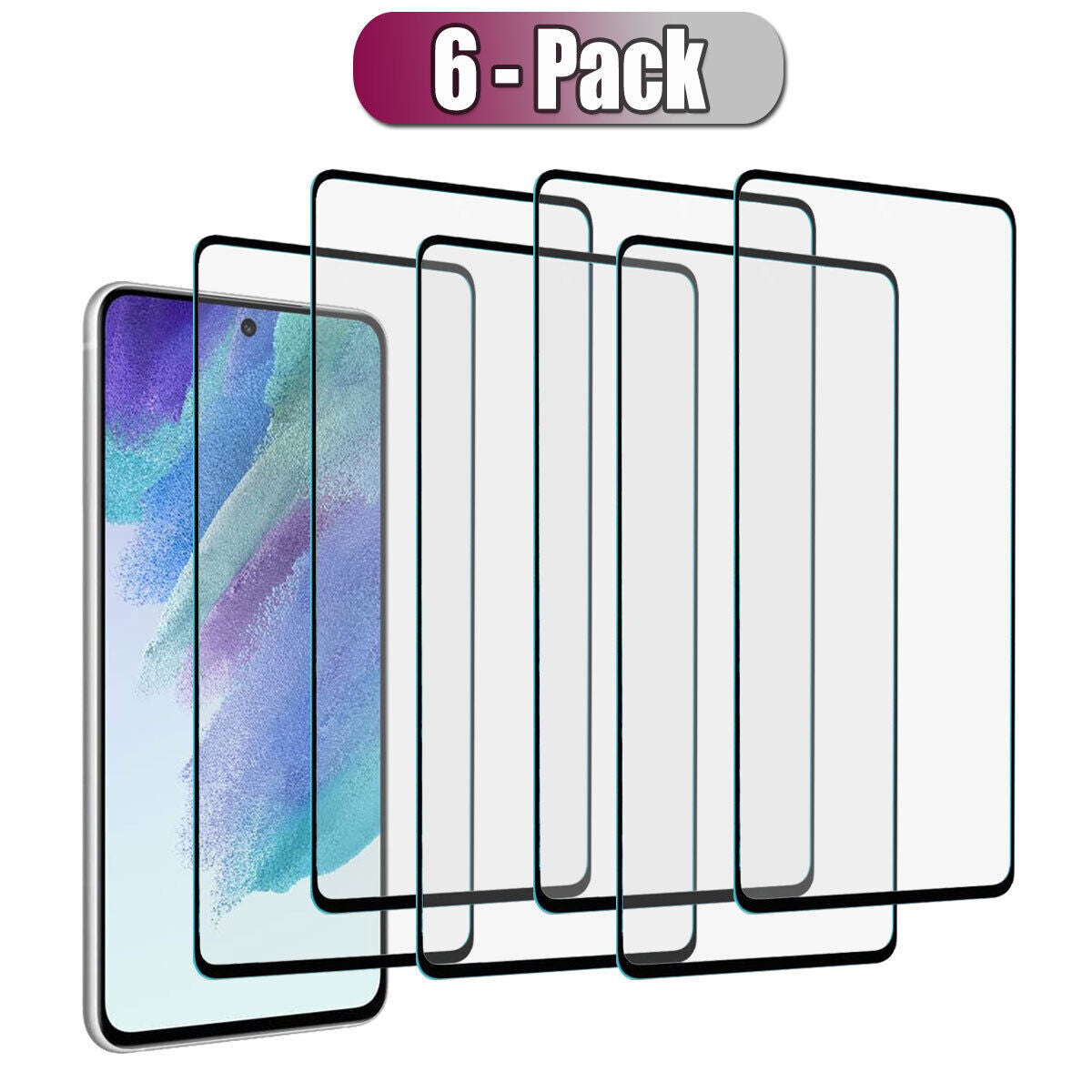 For Samsung Galaxy S21 FE 5G Glossy Full Cover Tempered Glass Screen Protector