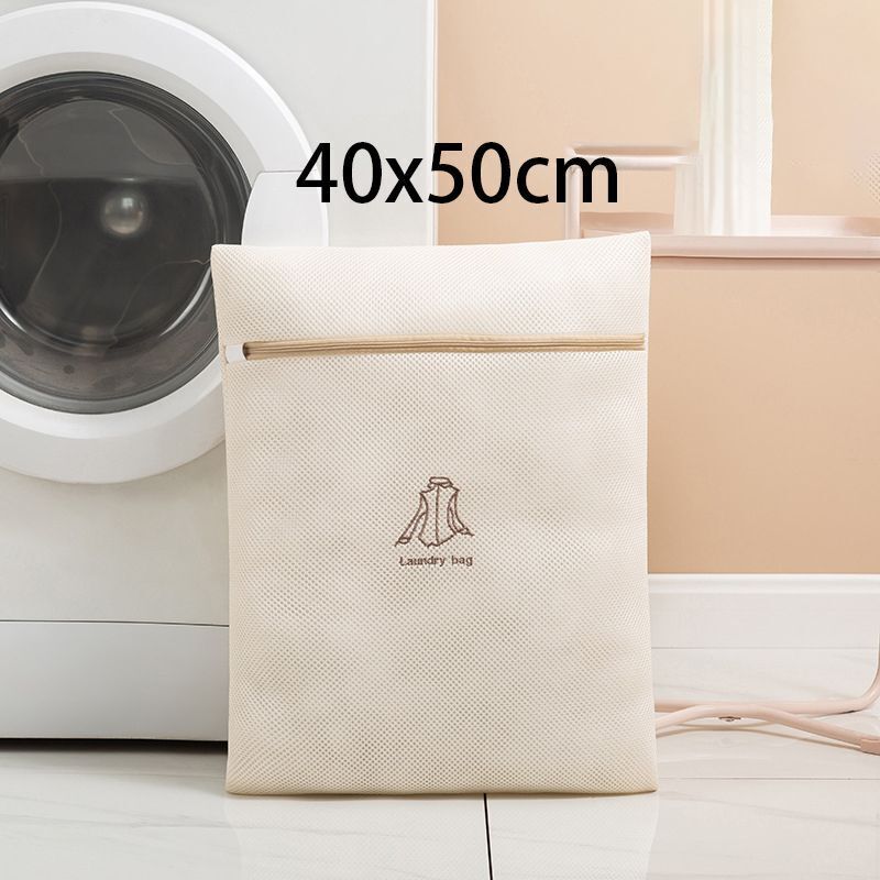 Laundry Bag Polyester Fine Mesh Embroidery Print Pouch Household Clothes Washing
