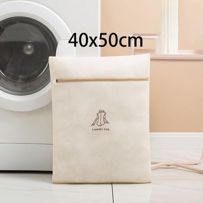 Laundry Bag Polyester Fine Mesh Embroidery Print Pouch Household Clothes Washing