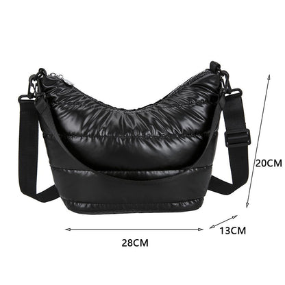 Winter Space Handbags Padded Quilted Crossbody Bags Hobos Shoulder Messenger Bag