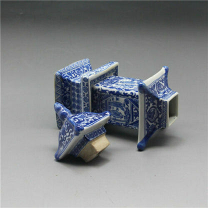 Old Collecting Antique Chinese Blue and White Porcelain Layered Tower Vases