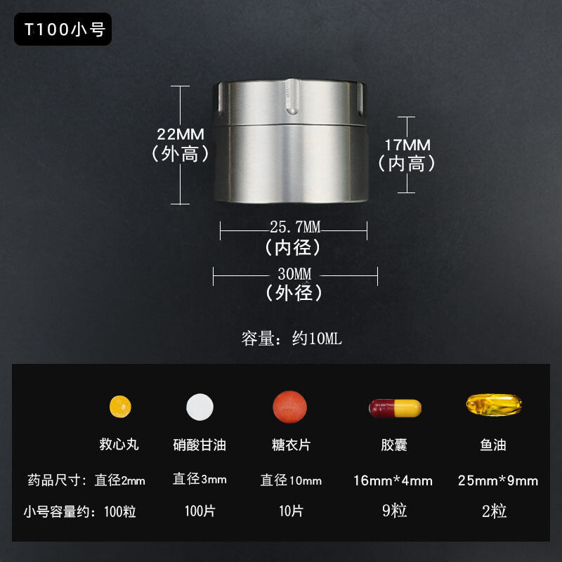 Titanium Pill Holder Case Container Jewelry Organizer Waterproof Tea Storage Box