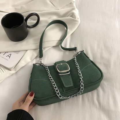 Women Shoulder Bags Matte Leather Solid Color Ladies Bag Chain Handbags