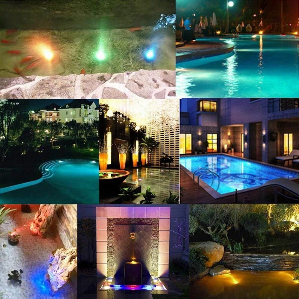 Swimming Pool Light 13 LED RGB Submersible Magnet Suction Cup Underwater Night