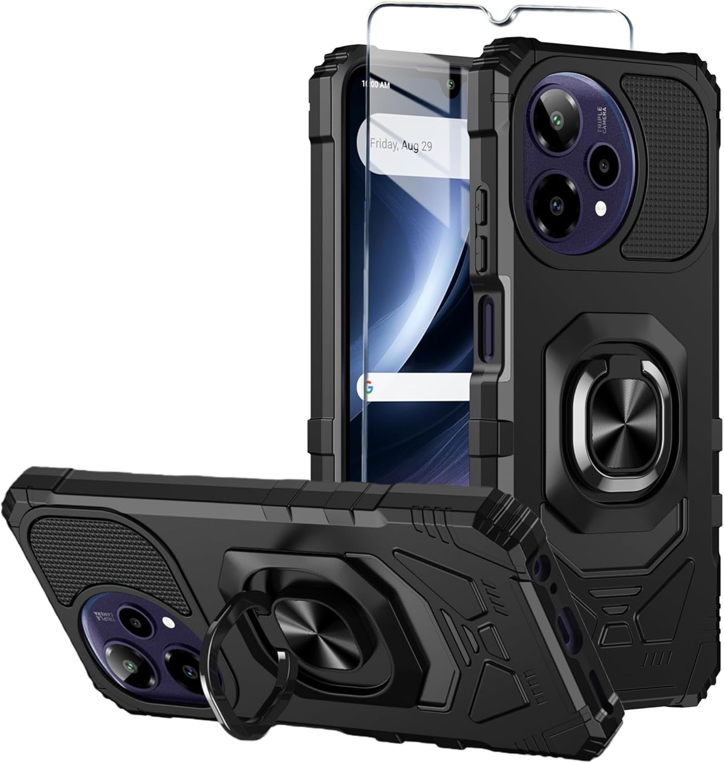 For Cricket Icon plus 2026 Phone Case/At&T Verge 2 Case with Tempered Glass Scre