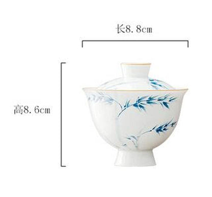 130ml Handmade Pattern Gaiwan Bowl Teacup Household Ceramic Kungfu Tea Set