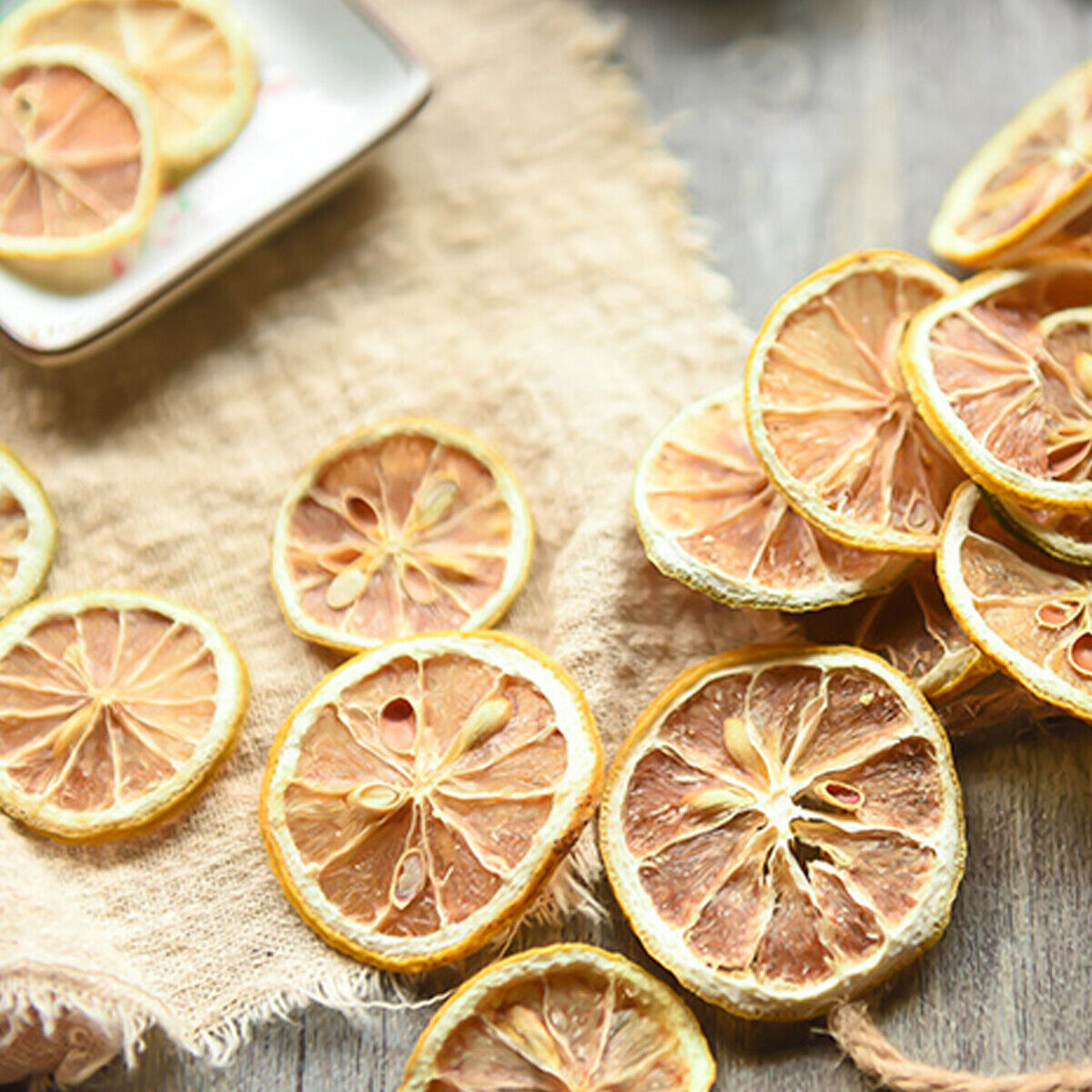 Freshly soaked healthy diet lemon tea dried fruit tea lemon slices -