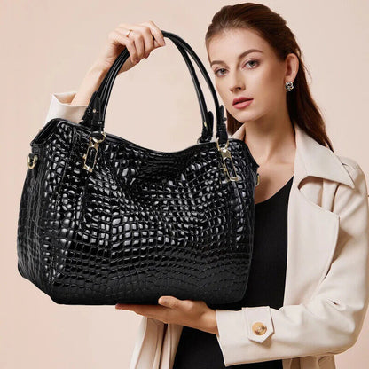 Crocodile Pattern Leather Women's Handbags Lady Tote Bag Shoulder Bags